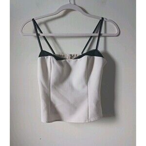 Reformation Womens Melanie Ivory Black Silk Blend Top Size 4